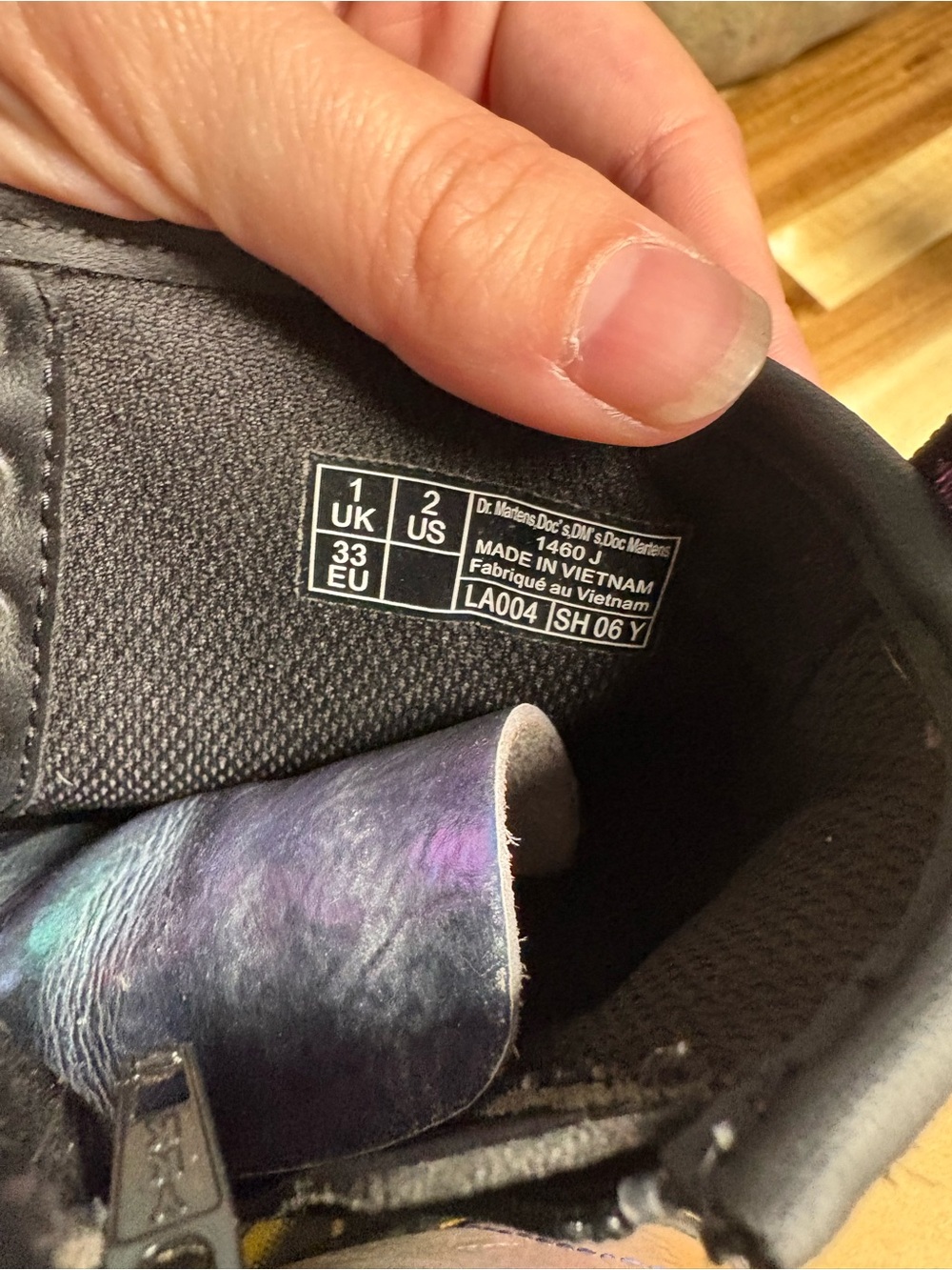 Dr. Martens Kids Iridescent Rainbow Crinkle Lace-Up Boots - Picture 11 of 15